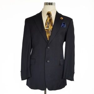 Hart Schaffner Marx Mens Wool Pinstripe Blazer 42L